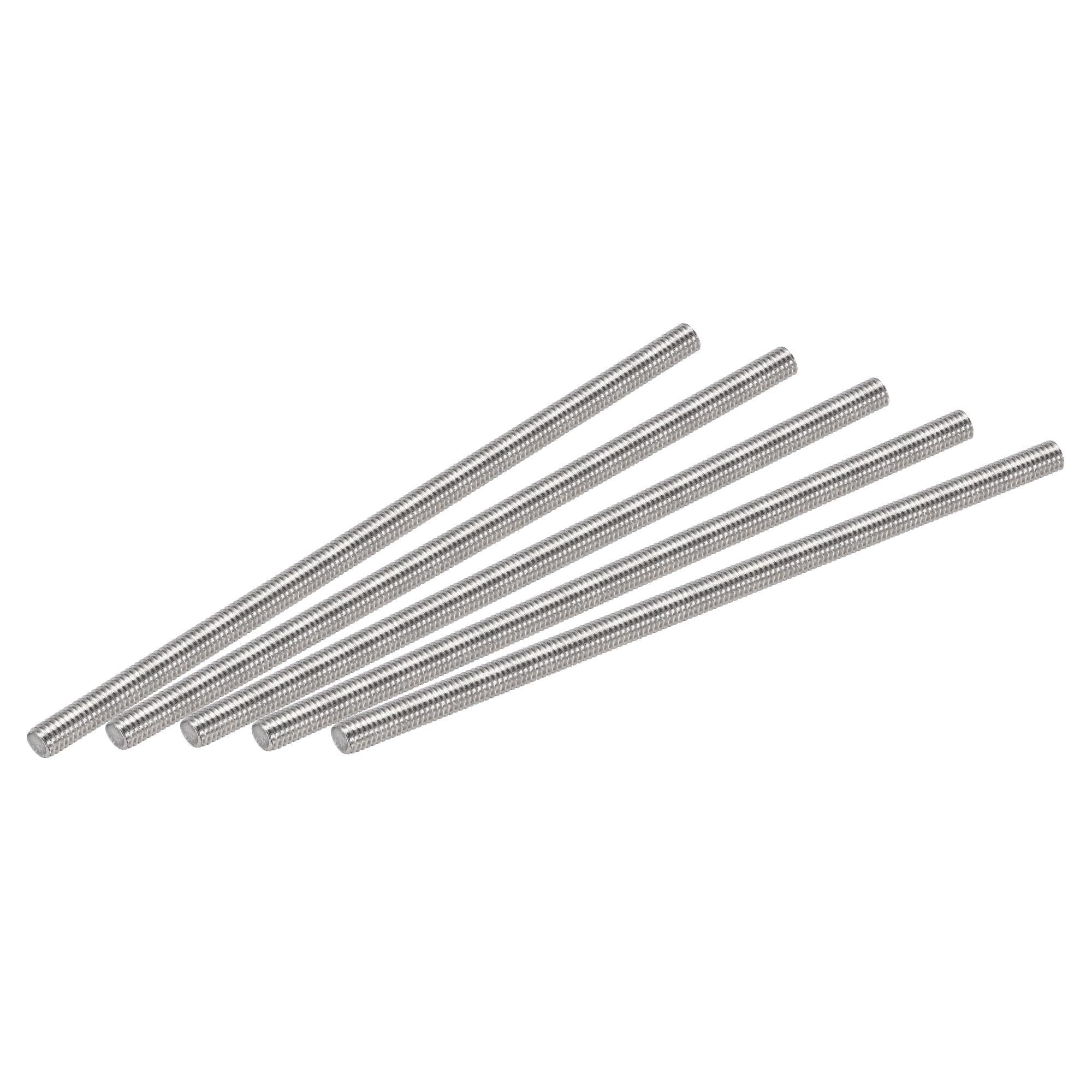 sourcing map 15Pcs M6 x 140mm Fully Threaded Rod 304 Stainless Steel Right Hand Threads,M6-1.0 Thread Pitch