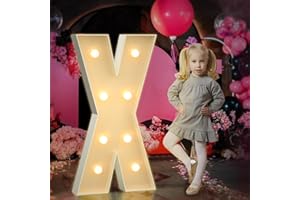 Tongjoy Marquee Letters 3 Feet Tall Large Light Up Letters X for Baby Sign Backdrop Big Marry Me Sign Birthday Party Decorations Pre-Cut Foam Board