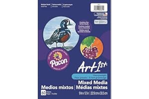 Pacon UCreate Lot de 60 feuilles de papier d'art pour techniques mixtes