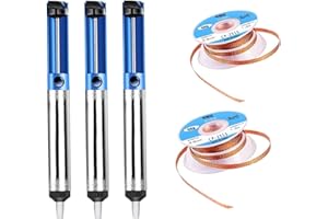 Solder Sucker Set, Desoldering Vacuum Pump with Solder Braid, Perfect Desoldering Removal Tool for Solder Removing with Heat 