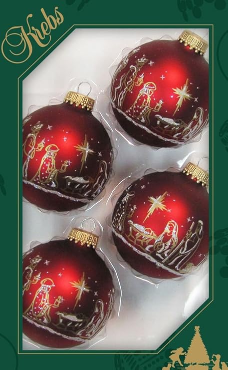 Immagini Sacre Di Natale Gratis.Original Lauschaer Decorazioni Albero Di Natale Set Di Sfere Lucido Opaco Rosso Con Parete Sacra Famiglia 6 7 Cm Con Dorato Coroncine 50 Ganci In Oro Gratis Zu Ordinarlo Dazu Opaco Amazon It