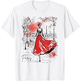 Parisian Night Stroll Art Romantic Paris Women T-Shirt