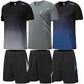 BOOMCOOL Gym Clothes workout shorts and long sleeve shirts for men running dry fit athletic outfits sets 6 pack