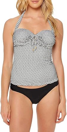 white halter tankini top