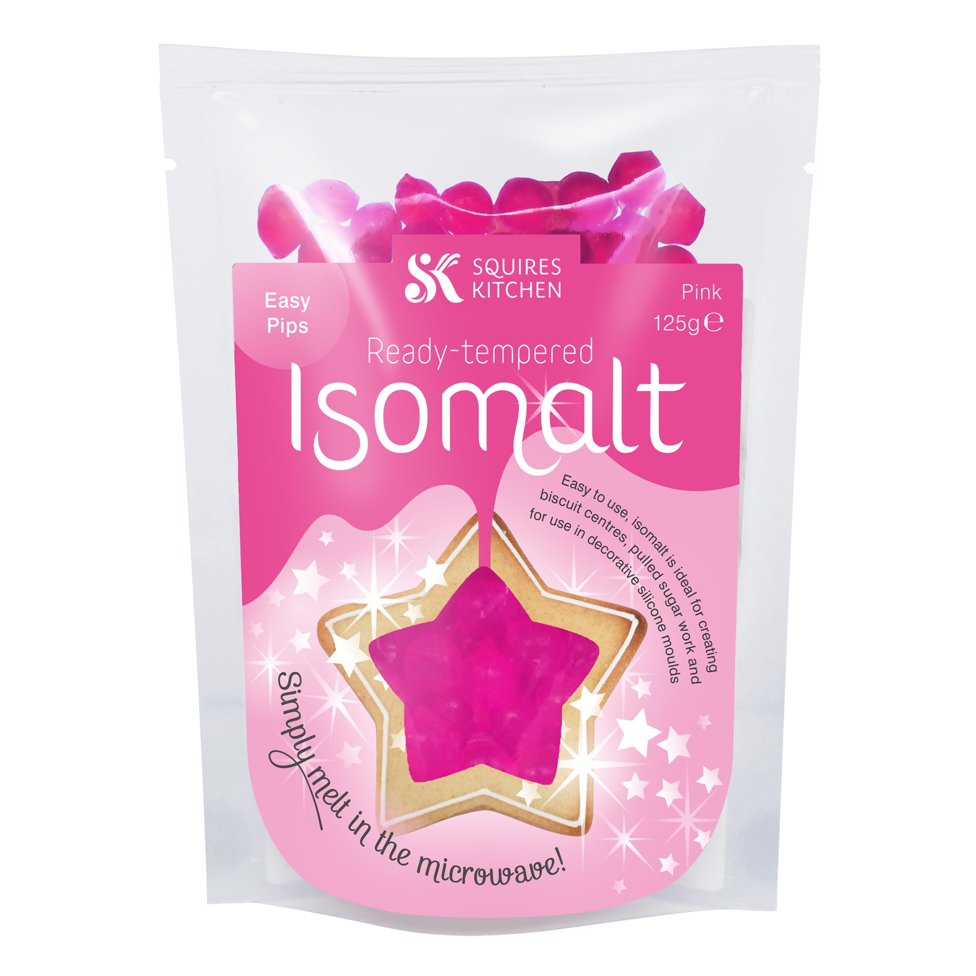 Squires Kitchen Pink Tempered Isomalt - 125g