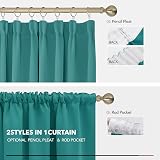 Deconovo Turquoise Thermal Blackout Curtains 2 Panels 55 x 79 Inches Pencil view 6