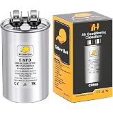 5 uF MFD &plusmn;5% 370V/440V CBB65 Run Round Capacitor for AC | Multi-Purpose, Universal, for AC Motor Run or Fan Start or Condenser Straight or Heat Pump