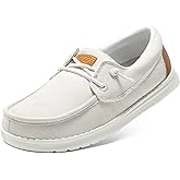 STQ Women's Boat Shoes with Orthopedic Insole Slip On Business Casual Shoe for Plantar Fasciitis Lightweight Canvas Loafer