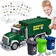 Kids Toys for 3 4 5 6 7 8 Years Old Boys, 15" Large Garbage Truck Toy, Friction Powered Garbage Recycling Truck with Lights and Sounds, 3 Trash Bins with Trash Cards, Birthday Gifts for Boys Girls