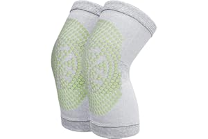 IPENNY 2 Pack Men Women Knee Braces Knee Compression Sleeve Winter Warm Thermal Cotton Leg Warmer Support for Cycling Skiing Running Tendonitis Arthritis Pain Relief Knee Pads Protector (Grey, Wormwood Self