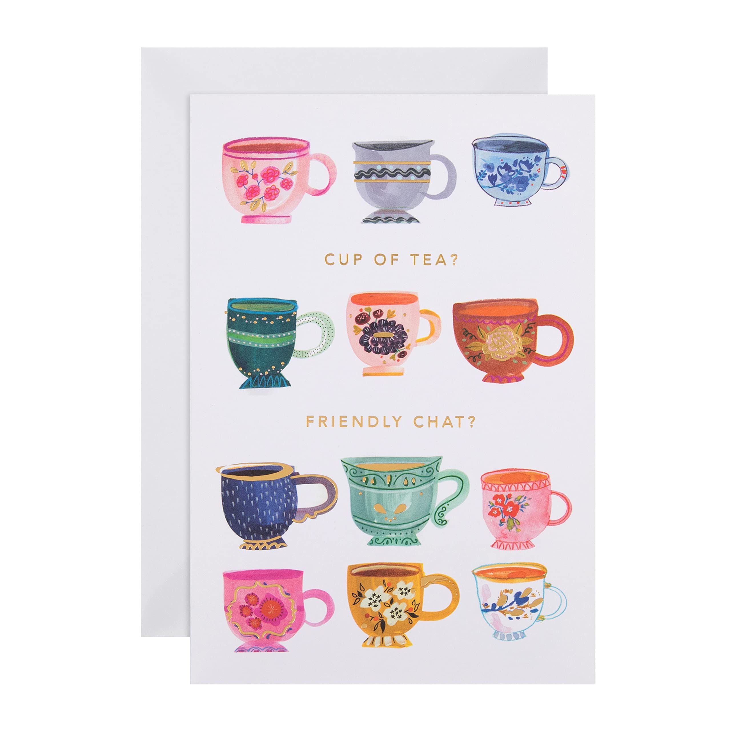 Hallmark General Support Card - Gold Foiled Cups 'Good Mail' Design