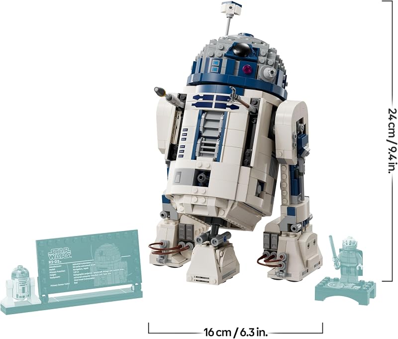 Star Wars 75379 R2-D2 - Giocattolo da Costruire - Figura di Droide da Esposizione con Testa Rotante, Periscopio e Strumenti - Incl. una Minifigure di Darth Malek - Regalo per Bambini da 10 Anni — foto 7 di 8