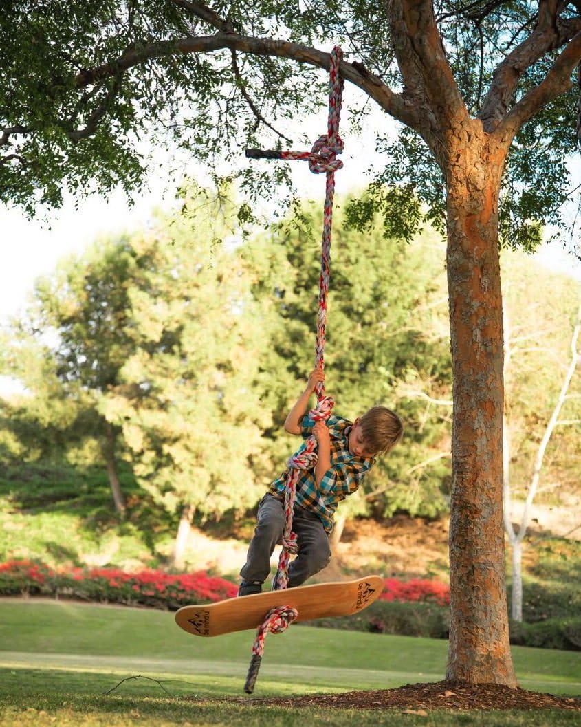 Be Mindful Skateboard Swing and Climbing Rope for Children (16 Foot)