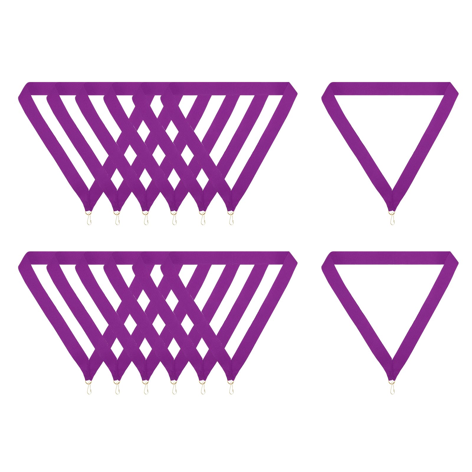 PATIKIL Award Neck Ribbons with Snap Clips, 20 Pcs Polyester Striped Medal Lanyards Ribbon for Competitions Sports Meetings Sports Party, Purple White