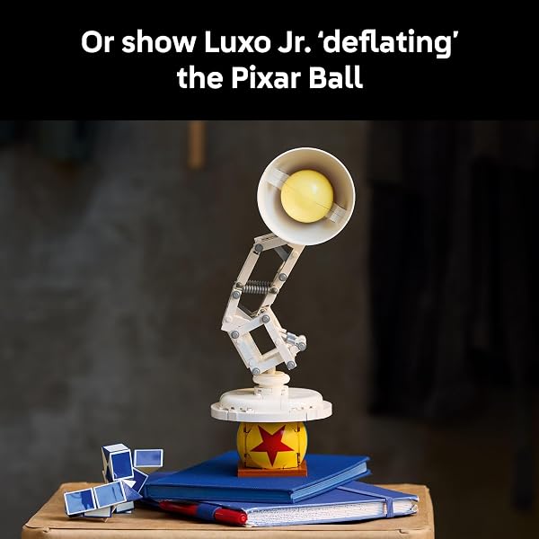 LEGO IDEAS DISNEY PIXAR LUXO JR. – ROOM DECOR AND BUILDING SET FOR ADULTS – OFFICE AND DESK DECOR FOR WOMEN AND MEN, AGES 18+ – BRICK-BUILT LAMP DIY KIT – COLLECTIBLE GIFT IDEA FOR MOVIE FANS – 21357
