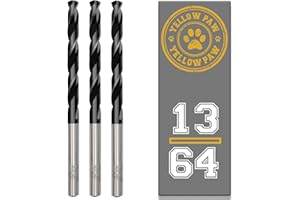 13/64 Inch Drill Bit (3 Pack) Industrial Grade M35 Cobalt Titanium Aluminum Nitrite - 13/64" Diameter & Total Length of 3" wi