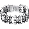 BMART Men's Bracelet Motorcycle Chain Bracelet Mechanical Bracelet Bicycle Chain Bracelet 316L Stainless Steel Silver Chain Bracelet …