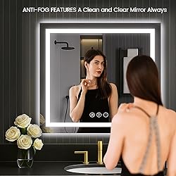 LOAAO 30"X30" LED Mirror for Bathroom, Lighted
