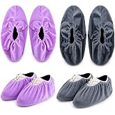 VICASKY 2 Pairs Non Slip Bowling Shoe Covers Reusable Cloth Shoe Covers | Washable fuzzy shoe protectors men &amp; women floor friction reduction for bowling, sports supplies