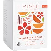 Rishi Tea Tangerine Hibiscus Organic Herbal Tea Bags, Caffeine Free, 15ct | Tart Tangerine and Hibiscus Tea Blend, Sustainable, 15 Servings