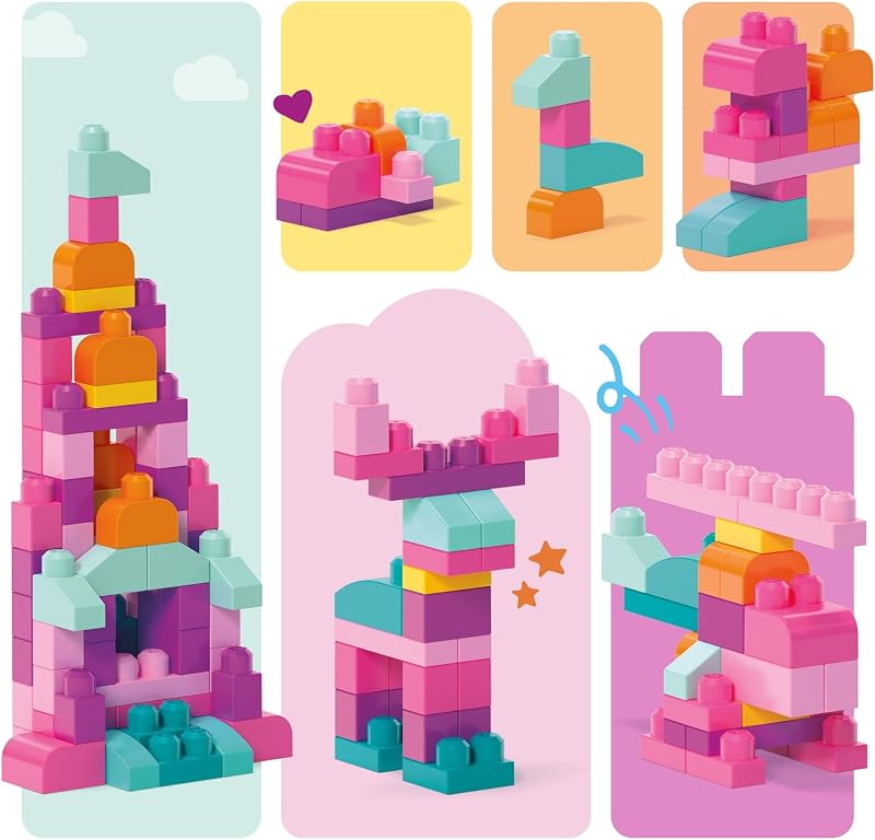 First Builders Bolsa Grande de 80 Bloques, Rosa