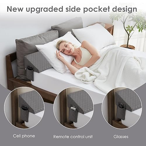 JKMAX Bed Wedge Pillow for Headboard Bed Gap Filler Queen（60