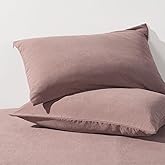 HAPPYMOON Microfiber Pillowcases Standard with Zipper Set of 2 - Breathable Zippered Pillow Covers for Hair and Skin, Soft Brushed Pillow Cases 2 Pack, 20 x 26 Inches, Pink