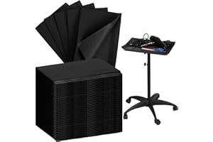 Chivertion 100 Pcs Disposable Salon Tray Cover 13 x 18 Inch 3 Ply Waterproof Pink or Black Salon Tray Protector Cover(Black)