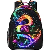 Giwawa Rainbow Dragon Backpack for Girls Cool Lighting Bookbags for 2nd 3rd 4th 5th 6th Grade Boys Kids Animal Backpacks Back to School Gifts