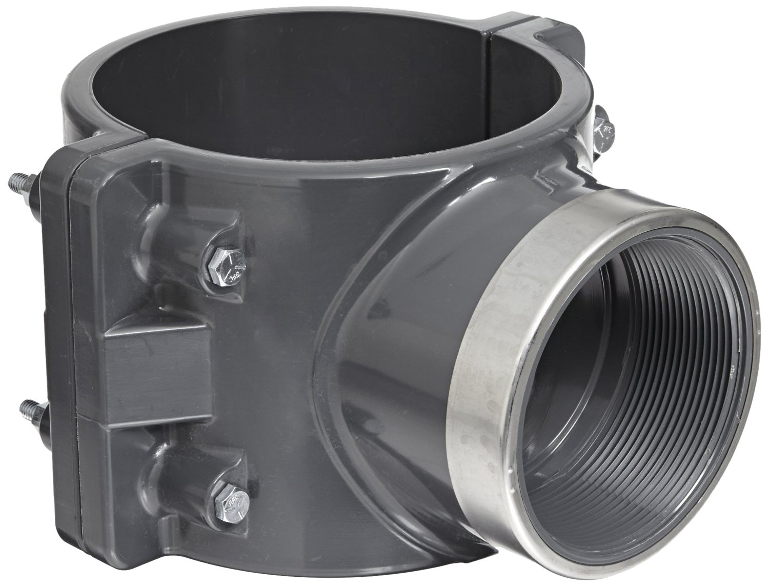 Spears 867SR Series PVC ClampOn Saddle with EPDM ORing, Zink Bolt