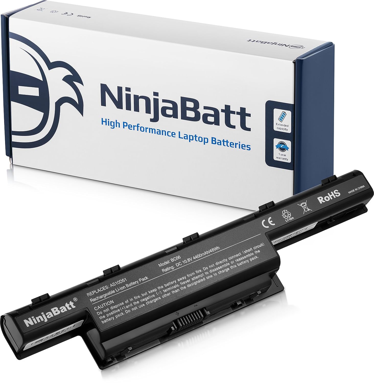 Amazon.com: NinjaBatt Laptop Battery for Gateway NE56R NE56R31U NE56R41U  NV53A NV53A24U NV55C NV55C03U NV59C - High Performance [6  Cells/4400mAh/48wh]: ...