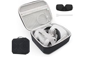 GOYERRNES Hard Carrying Case for Metal Oculus Quest 2 VR Gaming Headset, Original Head Strap Touch Controllers Accessories, EVA Hard Shell Bag for Travel and Storage (Size:10.82"x9.25"x4.72")