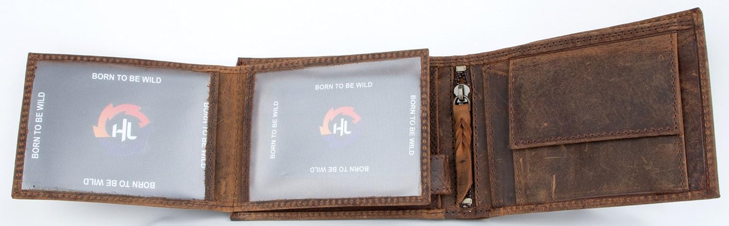 Strong Natural Genuine Leather Wallet HL - Just Leather No Fabric, Brown - Image 4