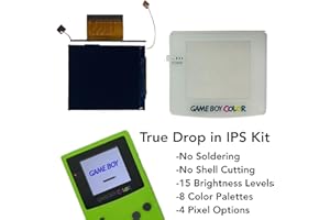 FINDING HARVEST Game Boy Color 2.45 Inch IPS Backlight LCD Screen Replacement Kit [DROP-IN, NO SOLDER] for Gameboy Color GBC (White)