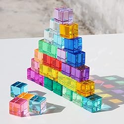 KOAICS Rainbow Crystal Acrylic Cubes Children