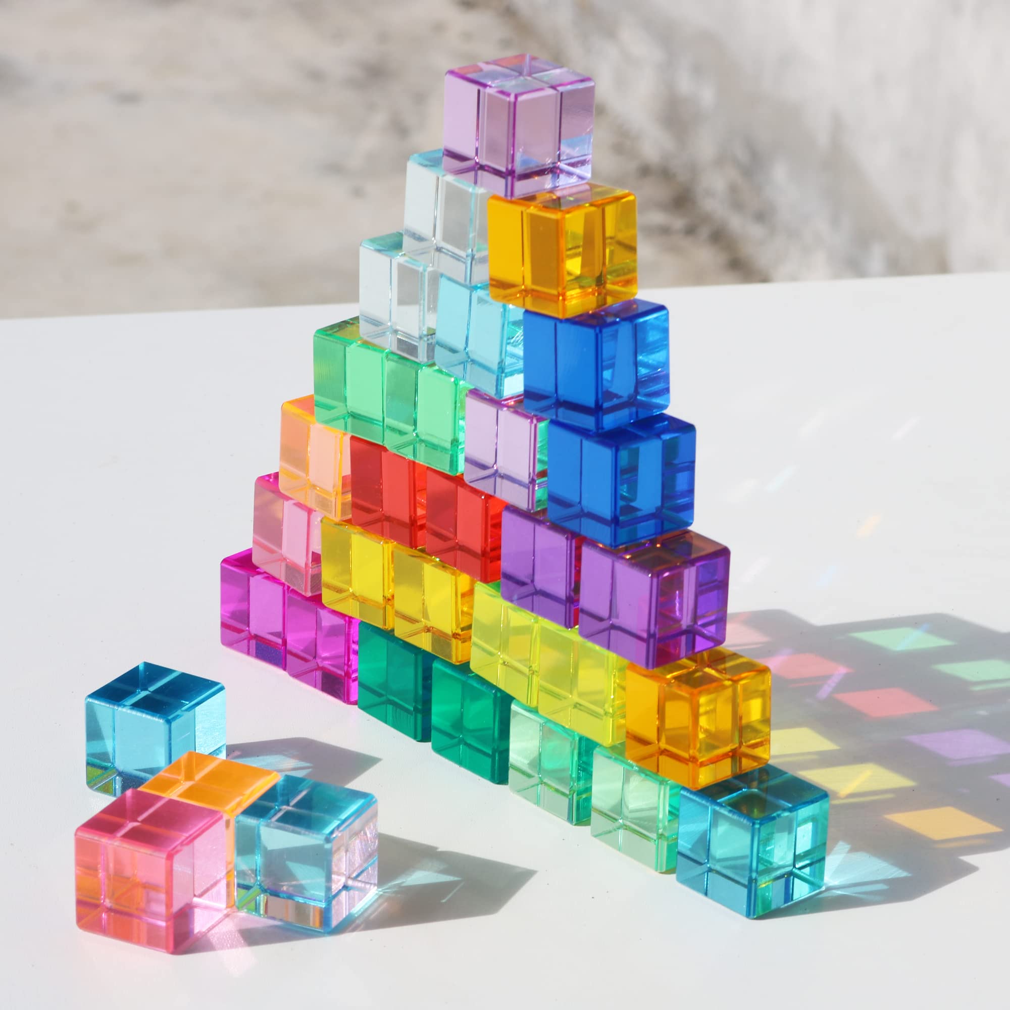 KOAICS Rainbow Crystal Acrylic Cubes Children