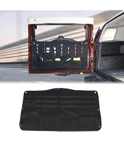 Aunginsy Tailgate Storage Bag Compatible With Toyota FJ Cruiser 2007-2024 Rear Tailgate Trunk Organizer Back Door Panel Hanging Storage Pockets Box Multi-Compartment Oxford Cloth Expansion Accessories - View #12