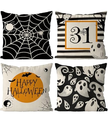 Ripley - JUEGO DE 4 FUNDAS DE ALMOHADA DECORATIVAS DE HALLOWEEN DE 18 X 18 PULGADAS PARA