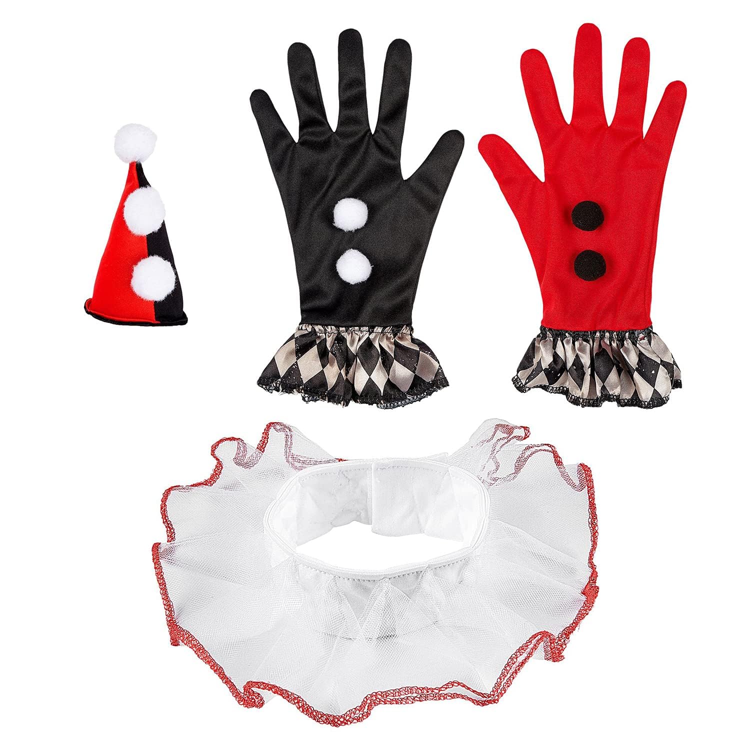 W WIDMANN MILANO Party Fashion - Horror Harlequin Costume Set Unisex Adult, Killer Clown, Circus, Halloween, Carnival, Theme Parties