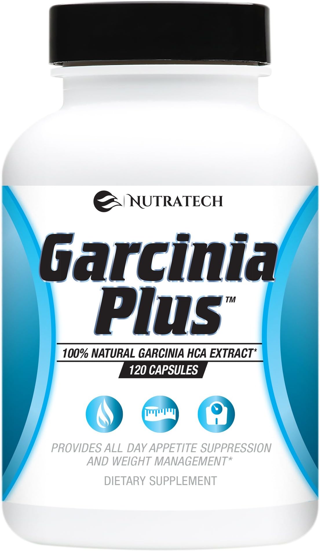 Garcinia Plus- 100% Pure and Natural Organic Garcinia Cambogia Diet Pills (No Synthetics) with HCA Appetite Suppressant and Weight Loss Aid. 120 Count.