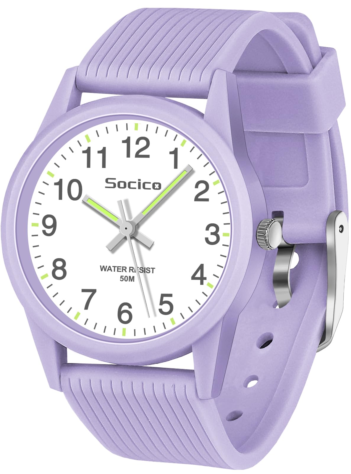 SOCICO Kids Analog Watch for Boys Girls, Easy to Read Learning Time Watch, 50M Waterproof, Soft Band Wristwatch for Ages 4-12, Great Gift for Children