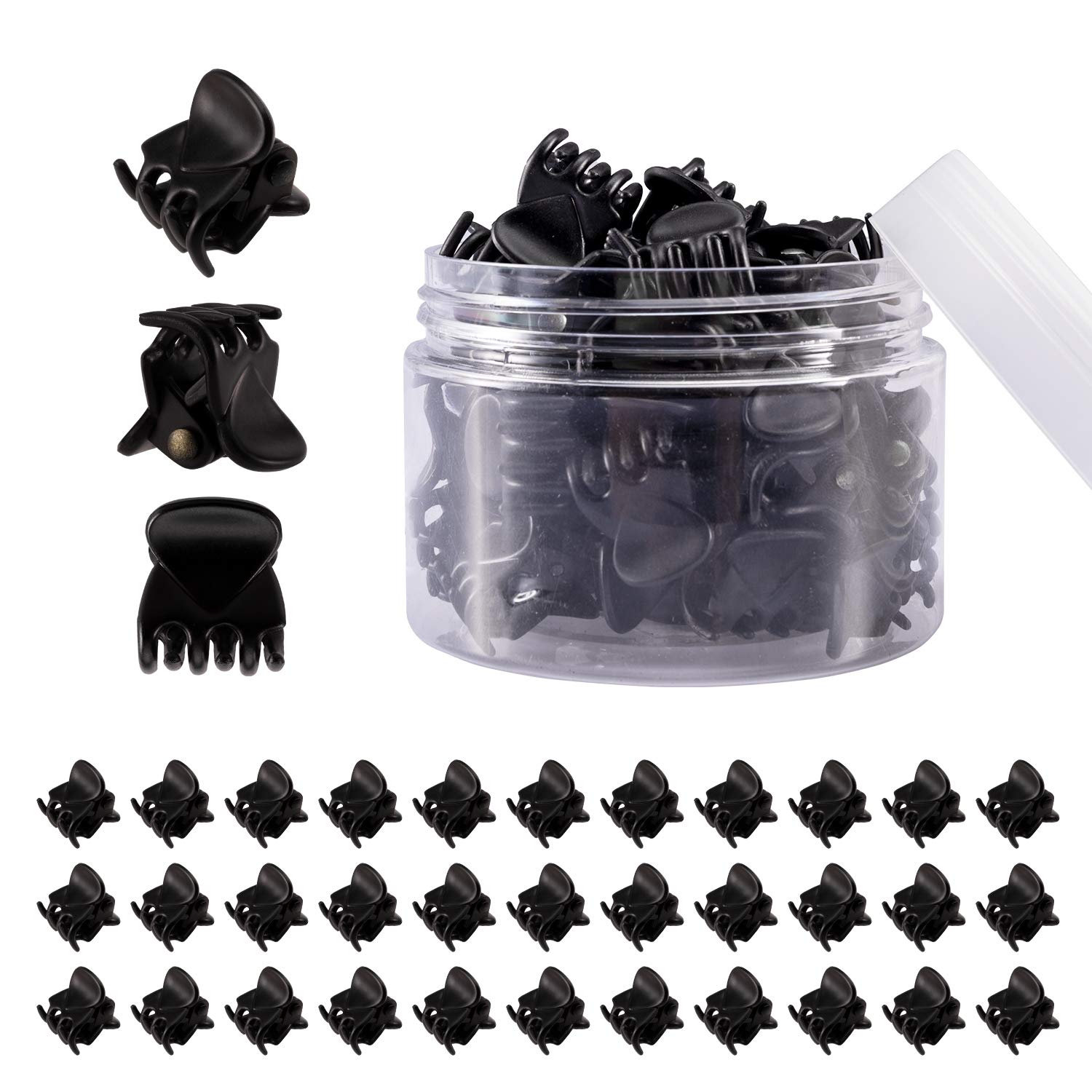 Photo 1 of YOHAMA 36 PCS Black Mini Hair Claw Clips Great for Design Kids and Adult Hairstyles Decoration Buns, Pining Bangs Strong Grip Multifunction Clamp Clips.