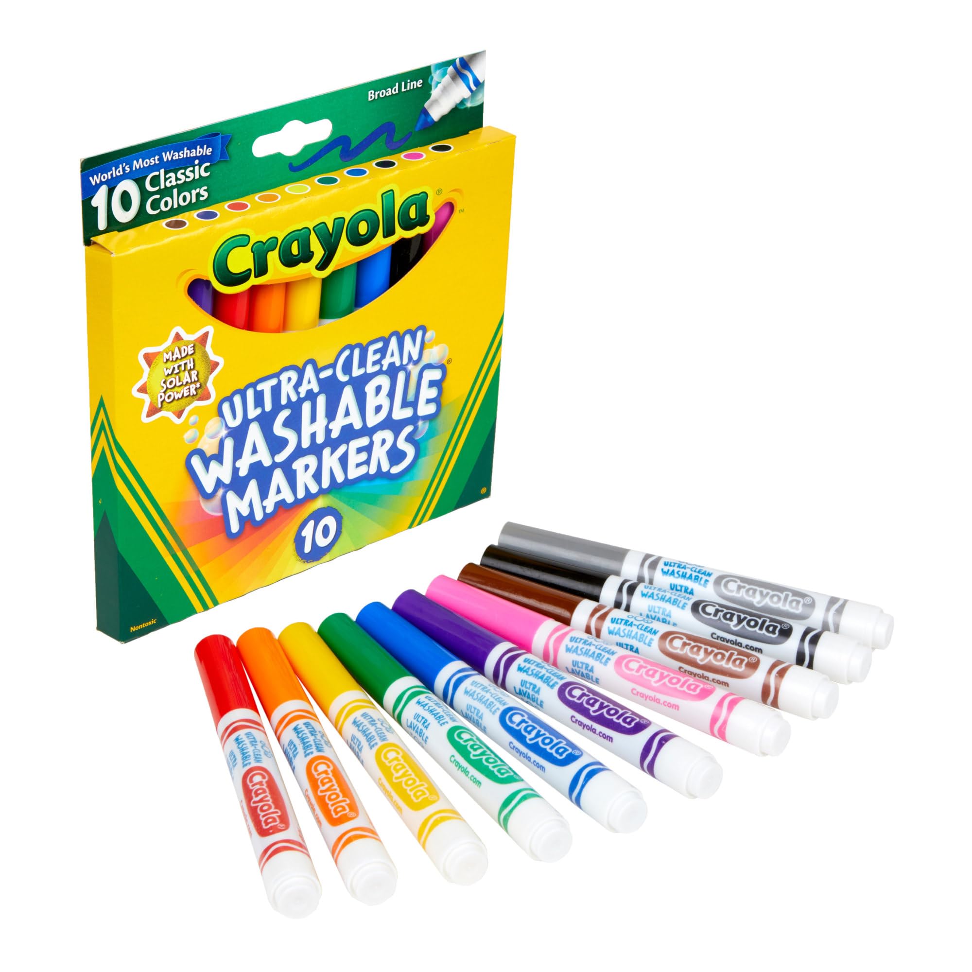 Crayola 10 Ct Ultraclean Broad Line Washable Markers, Color Max