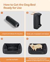 Feandrea Dog Bed Linen-Look Sofa Bed with Raised Edges 90x75 cm Dark Grey view 8