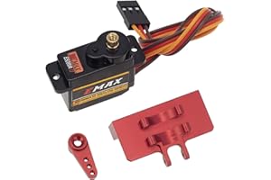 DKKY DKKY RACING DKKY EMax ES08MAII Analog Servo with Mount and 15T Arm for Axial SCX24 Gladiator 1/24 RC Crawler Car Truck Model Parts Accessories (Red)