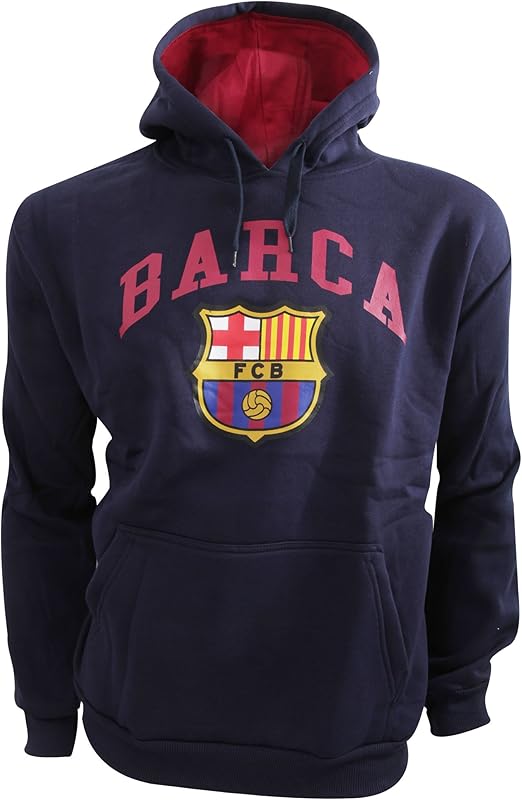 FC Barcelona Mens Official Large Football Crest Pullover Hoodie (XXL