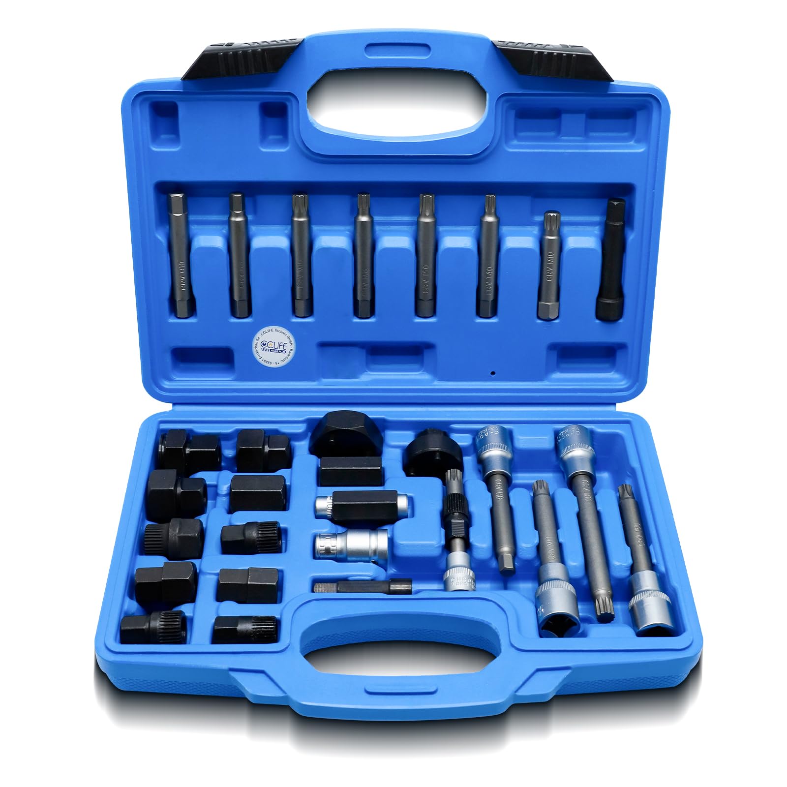 CCLIFE 30 pcs Universal Alternator Freewheel Removal Tool Clutch Pulley Socket Spline Set
