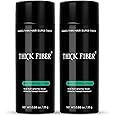 THICK FIBER Hair Fibers for Thinning Hair & Bald spots (BLACK, Pack of 2) - 25g Bottle - Conceals Hair Loss in Seconds - Hair Powder For Women & Men