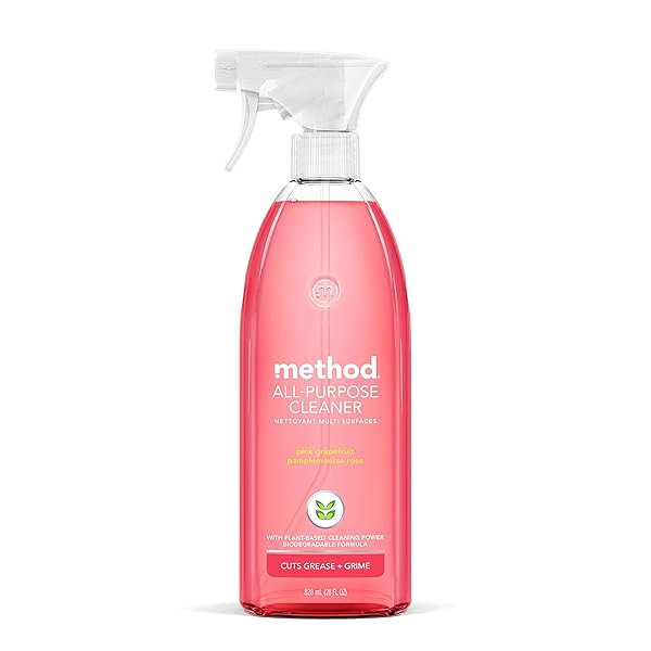 METHOD ALL-PURPOSE CLEANER, PINK GRAPEFRUIT, PERFECT FOR MOST COUNTERS, TILES, STONE, AND MORE, 28 OZ SPRAY BOTTLE