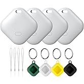 Tracker Tag for Android, Luggage Tracker with Case, Works via Google Find Hub App, Bluetooth Tracker Item Finder for Key, Backpack, Travel and Commute (2 Black 2 White, 4 Pack) (4 White)